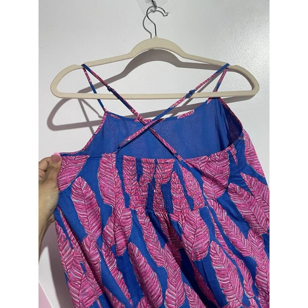 Vineyard Vines Dress 6 Tropical Leaf Maxi Cottagecore Feminine Beachy Resort - Picture 7 of 12